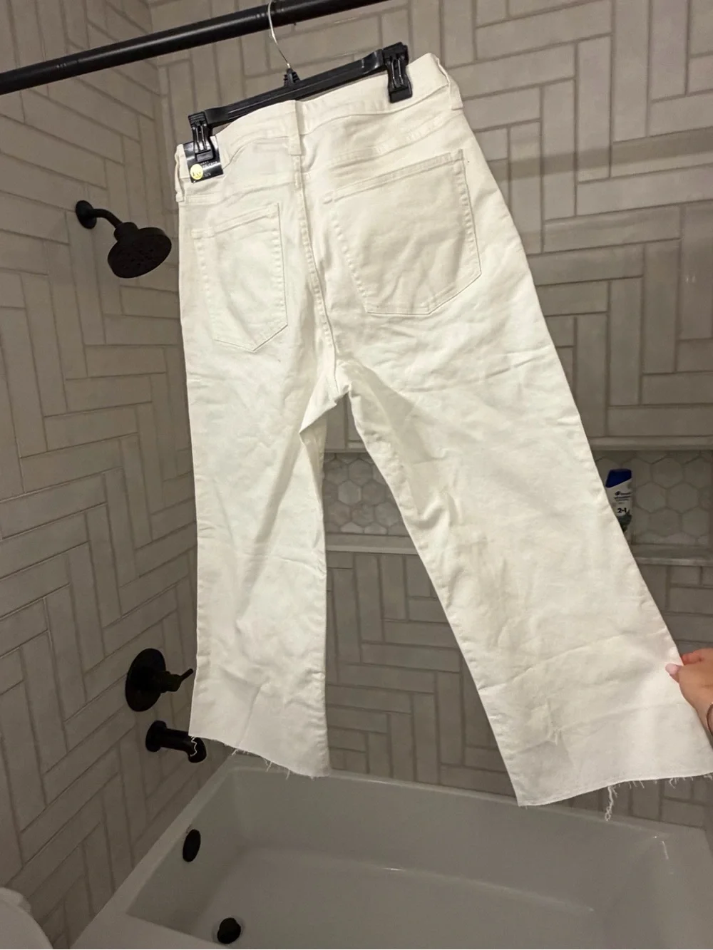J. Crew Cropped Wide-Leg White Jeans